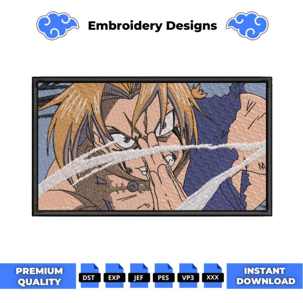 Edward Elric Boxed Anime Embroidery Design