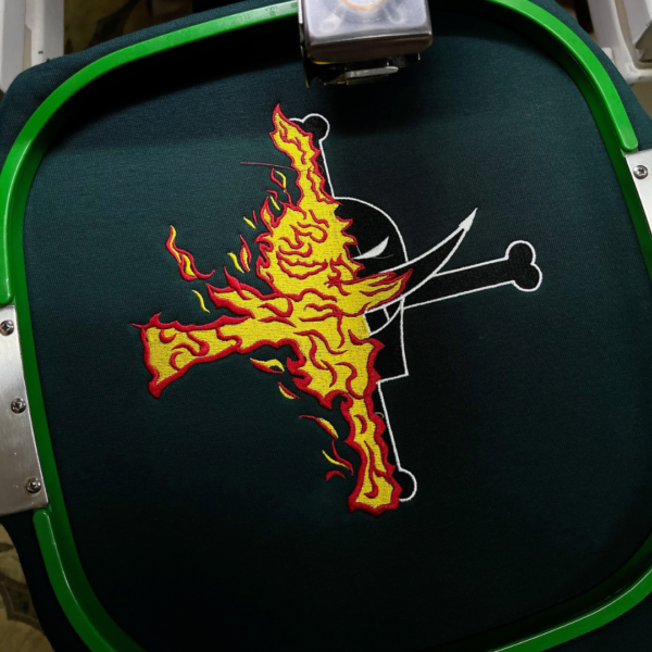 Edward Newgate Fire Logo Embroidery Design stitched by a customer