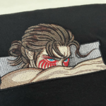 Eren The Fallen Angel Embroidery Design stitched by a customer