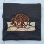 Eren The Fallen Angel Embroidery Design stitched by a customer