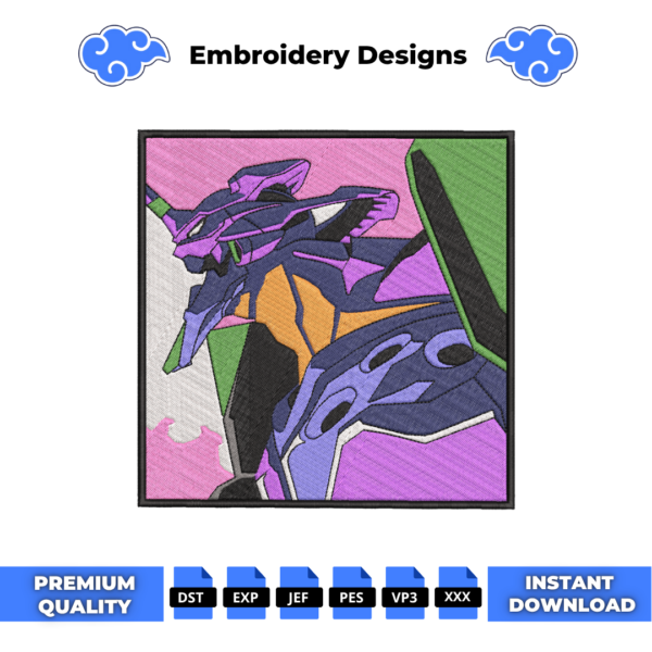 Evangelion Unit 01 Boxed Embroidery Design
