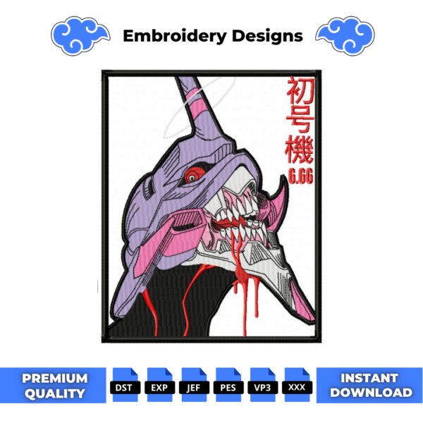 Evangelion Unit 01 Embroidery Design