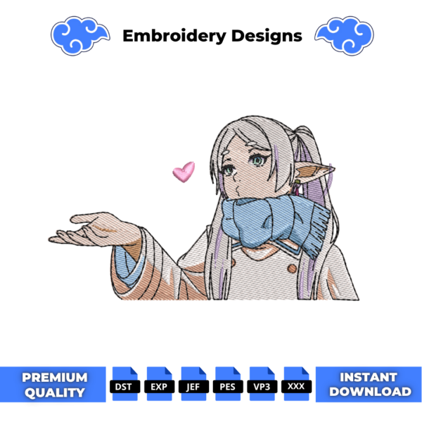 Frieren Anime Embroidery Design