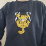Garfield Embroidery Design stitched by a customer