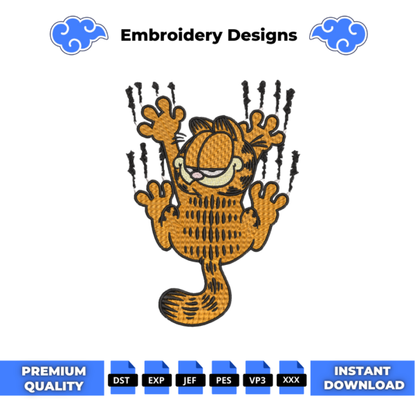 Garfield Embroidery Design