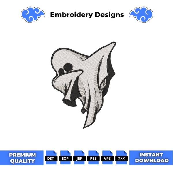 Ghost Dab Flex Embroidery Design