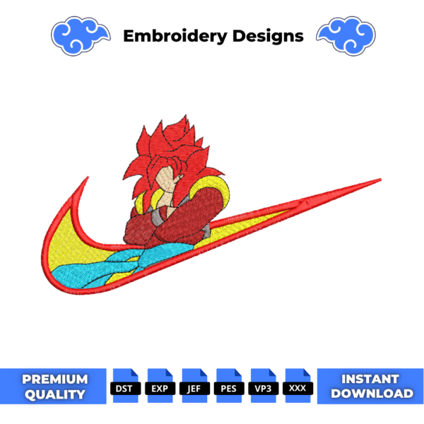 Gogeta Swoosh Embroidery Design