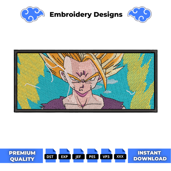 Gohan Anime Embroidery Design