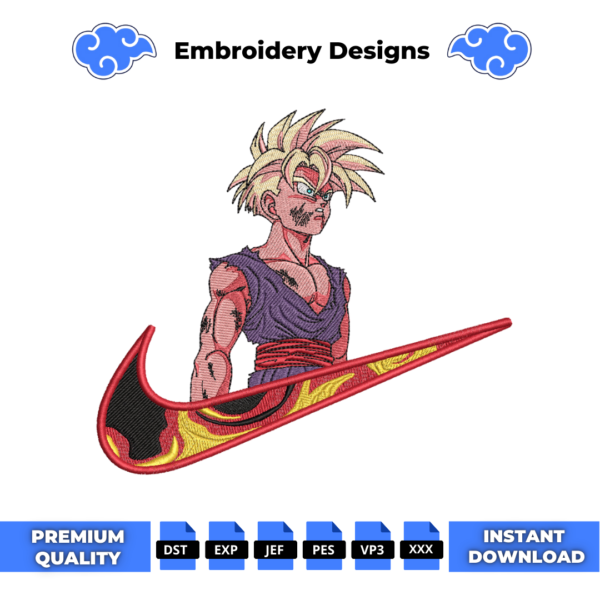 Gohan Swoosh Embroidery Design