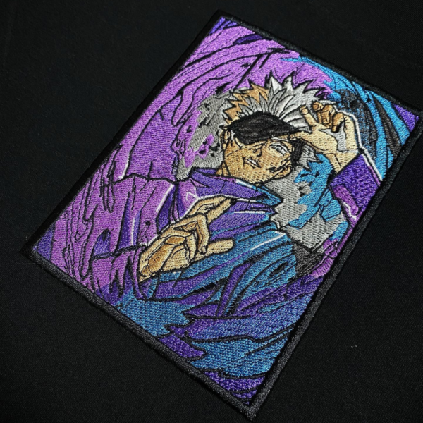 Gojo Vertical Embroidery Design stitched by a customer