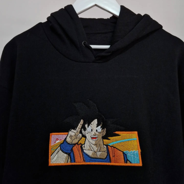 Goku Embroidery Design stitched by a customer