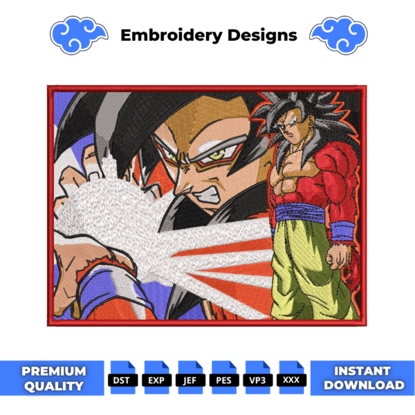 Goku Super Saiyan 4 Embroidery Design