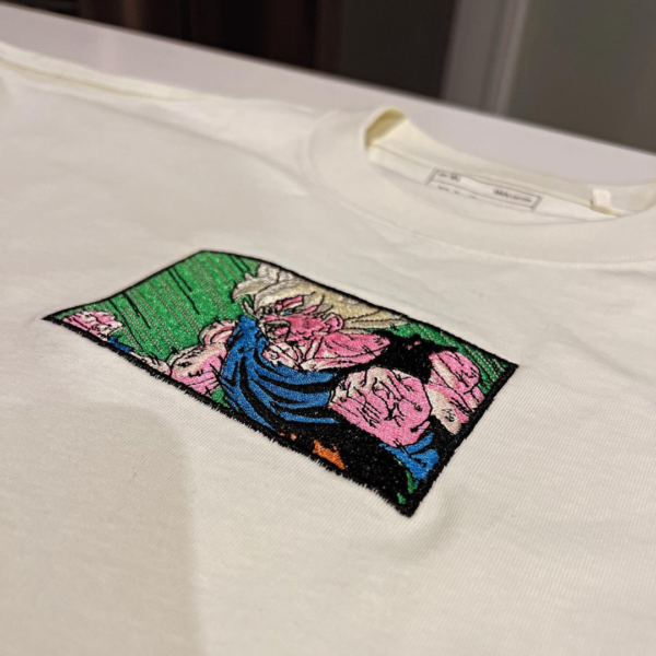 Goku Super Saiyan Boxed Anime Embroidery Design stitched by a customer