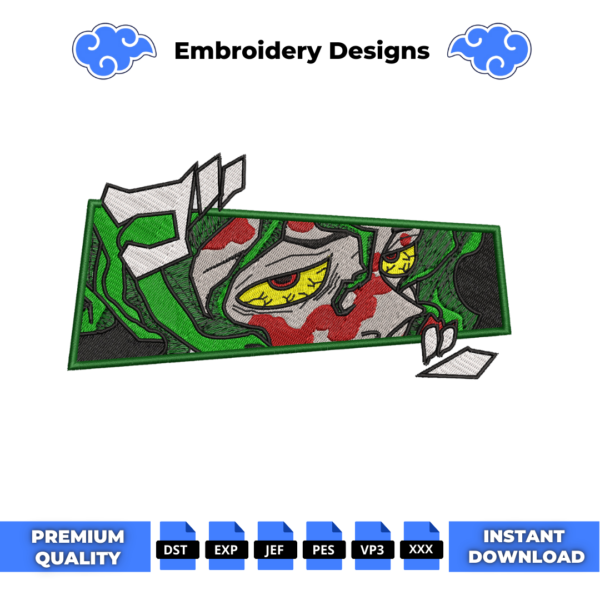 Gyutaro Eyes Anime Embroidery Design