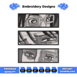 Hange Levi and Erwin Eyes Embroidery Design