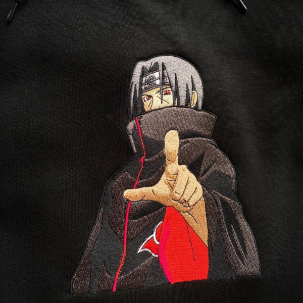 Itachi and Logo Embroidery Design stitched by a customer