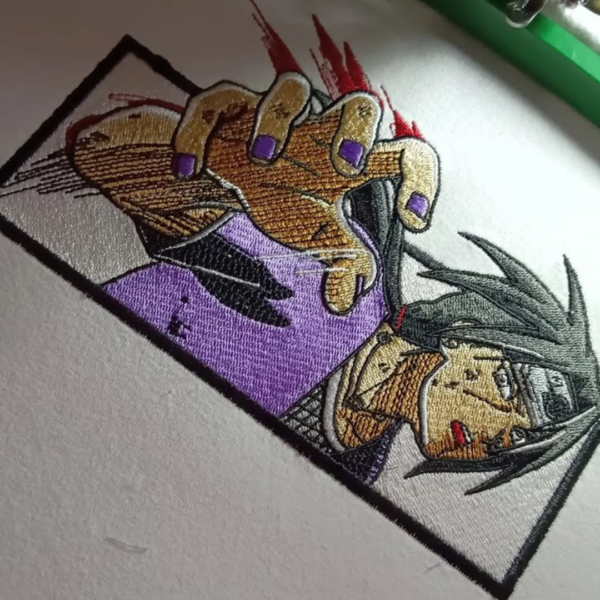 Itachi Naruto Embroidery Design stitched by a customer