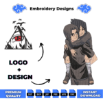 Itachi Sasuke and Logo Embroidery Design