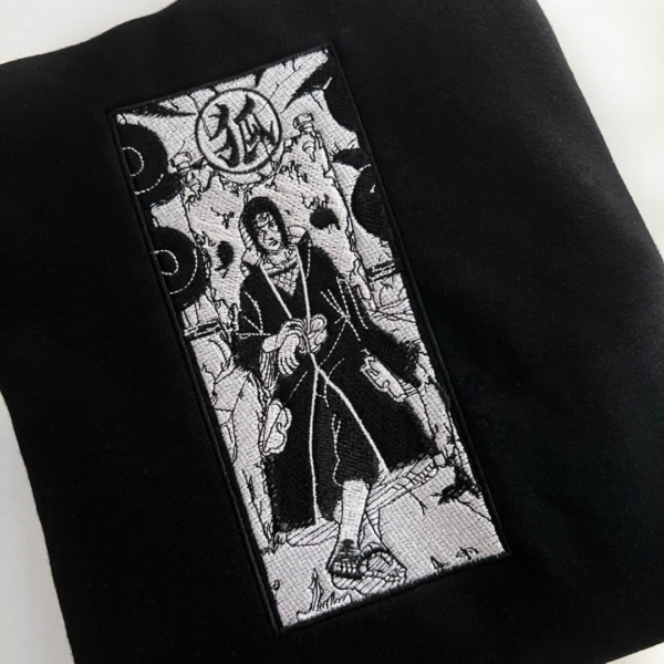 Itachi Vertical Embroidery Design stitched by a customer