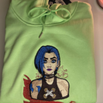 Jinx Arcane Embroidery Design stitched by a customer