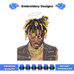 Juice Wrld Face Embroidery Design
