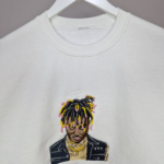Juice Wrld Face Embroidery Design stitched by a customer