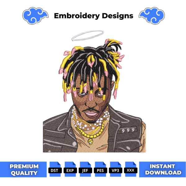 Juice Wrld Face Embroidery Design
