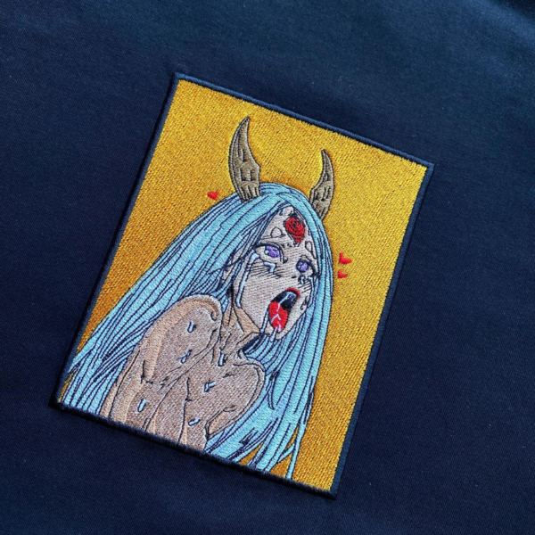Kaguya Otsutsuki Ahegao Embroidery Design stitched by a customer