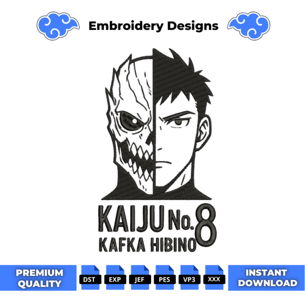 Kaiju No 8 Face Embroidery Design