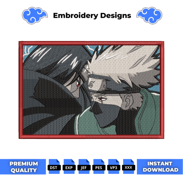 Kakashi and Itachi Embroidery Design