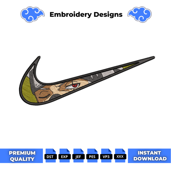 Kakashi Eyes Swoosh Embroidery Design