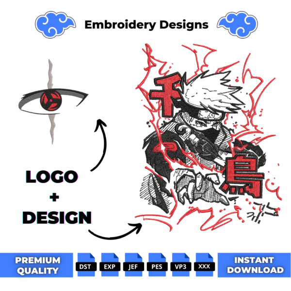 Kakashi Hatake and Logo Embroidery Design