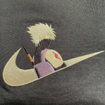 Kakashi Swoosh Anime Embroidery Design stitched by a customer
