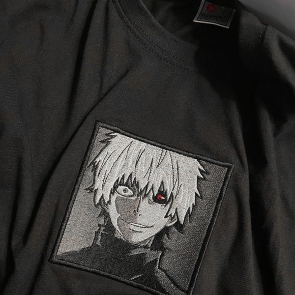 Ken Kaneki Boxed Embroidery Design stitched by a customer