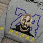 Kobe Bryant 24 Mamba Embroidery Design stitched by a customer