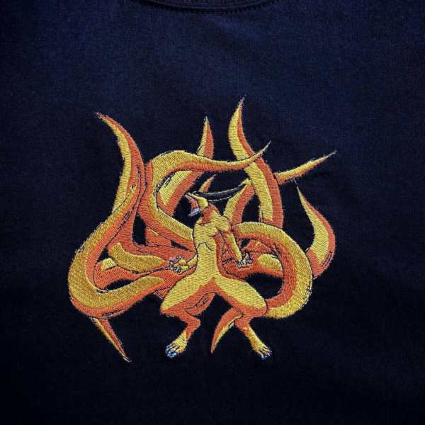 Kurama Anime Embroidery Design stitched by a customer