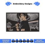 Kurome Akame ga Kill Embroidery Design