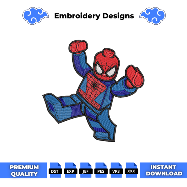 Lego Spiderman Embroidery Design