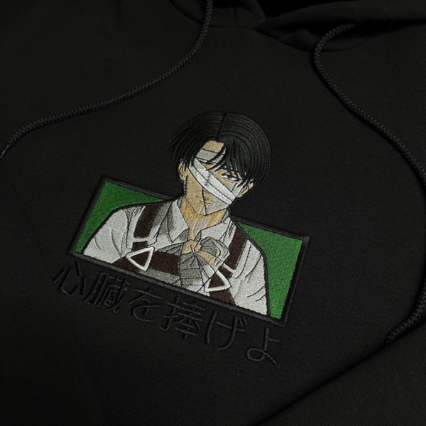 Levi Ackerman Boxed Anime Embroidery Design stitched by a customer