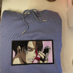 Levi Ackerman Boxed Embroidery Design stitched by a customer