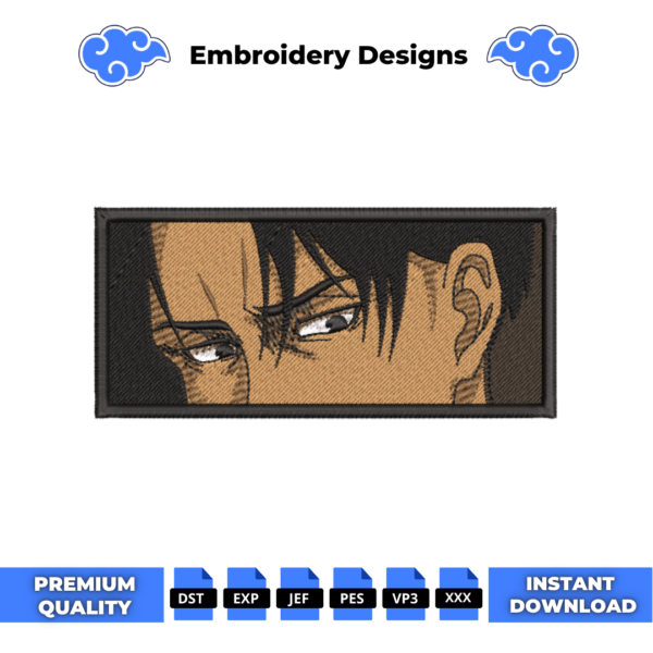 Levi Ackerman Eyes Glance Boxed Embroidery Design