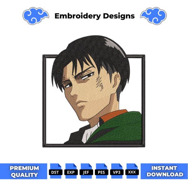 Levi Ackerman Glance Boxed Embroidery Design