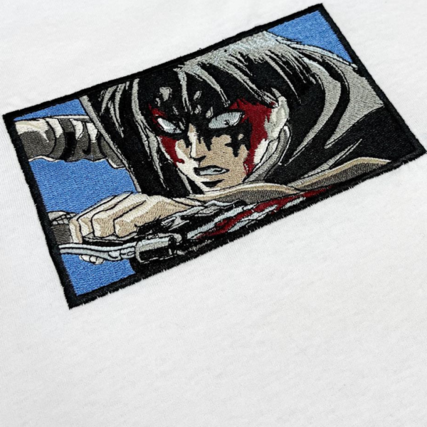 Levi Blood Embroidery Design stitched by a customer