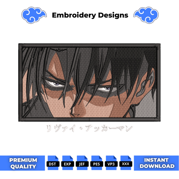 Levi Eyes Anime Embroidery Design