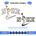 Lola and Bugs Bunny Basketball Embroidery Design