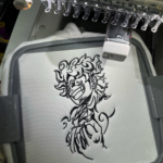 Luffy Gear 5 and Logo Embroidery Design stitched by a customer