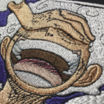 Luffy Gear 5 Laugh Boxed Embroidery Design stitched by a customer