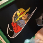 Luffy Swoosh Embroidery Design stitched by a customer