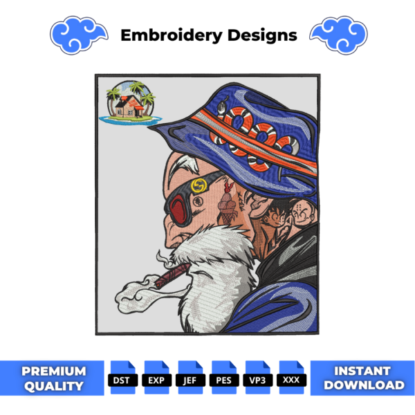 Master Roshi Style Embroidery Design
