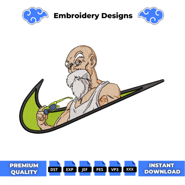 Master Roshi Swoosh Embroidery Design